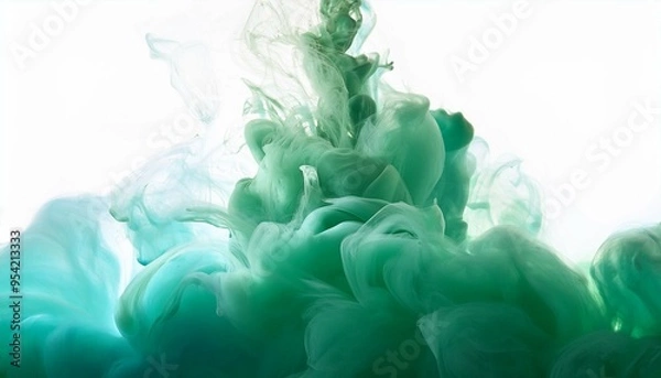 Obraz 水中で弾ける緑色のインク背景