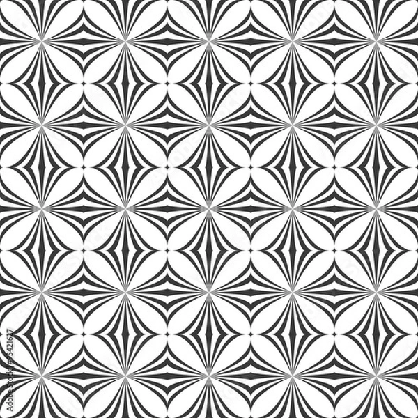 Obraz Repeating monochrome curved shape pattern