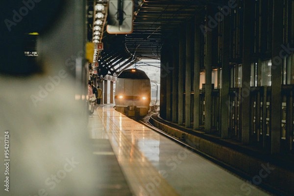 Obraz 金沢駅に到着する特急サンダーバード