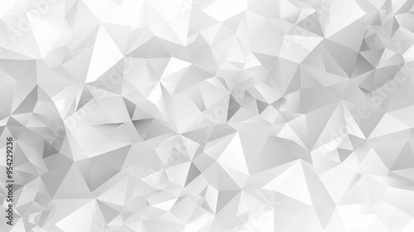 Obraz Abstract white geometric background with triangular shapes and a 3D effect.