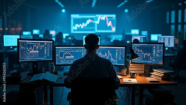 Obraz person watching financial data