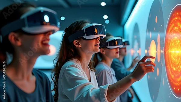 Obraz Concept of futurist learning using VR