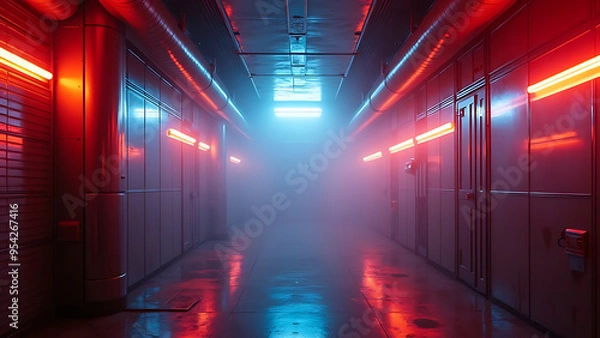 Obraz Cyberpunk style hall