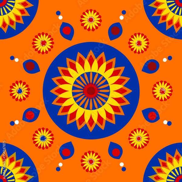 Obraz Vibrant Abstract Mandala Pattern for Artistic Designs