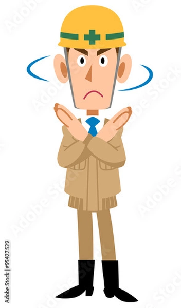 Fototapeta 拒否する建築現場作業員