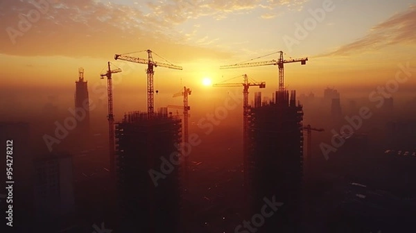 Fototapeta High-angle aerial photography of cities, architectural scenery, drone perspective, panoramic scenery, and high-altitude scenery.
