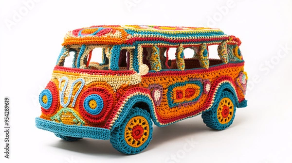 Fototapeta a crocheted bus