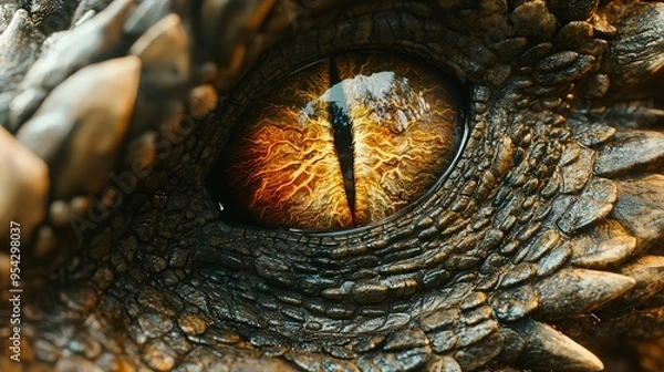 Fototapeta Dragon Eye Close Up