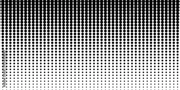 Fototapeta Halftone gradient. Dotted gradient, smooth dots spraying and halftones dot background seamless horizontal geometric pattern vector template set modern dots vector
