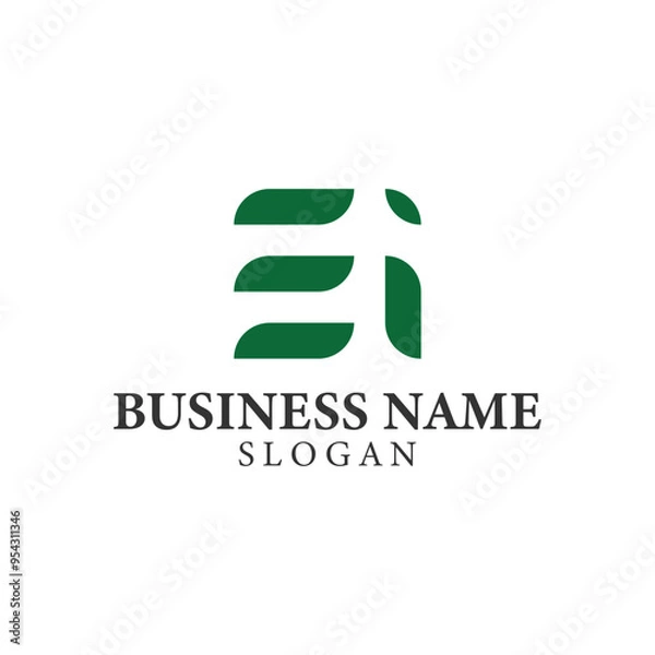 Fototapeta vector design elements for your company logo, ei monogram logo. modern logo design, business corporate template. ei icon.