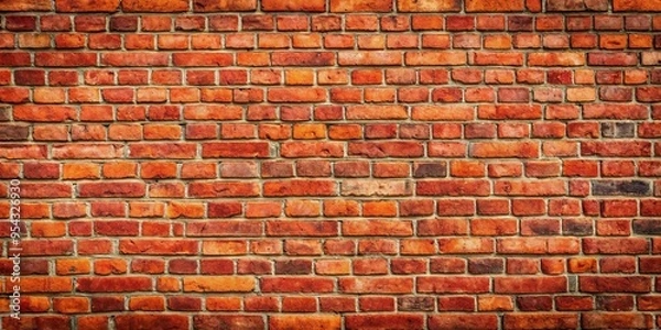 Fototapeta Red brick wall background with rough texture, perfect for urban or industrial design projects