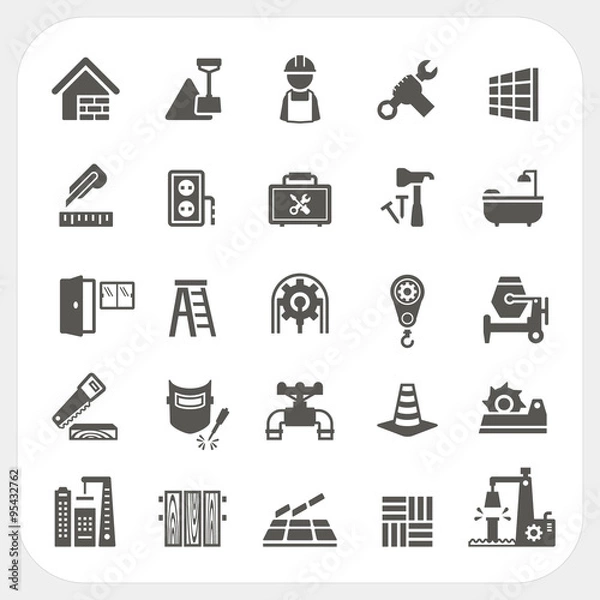 Fototapeta Construction icons set