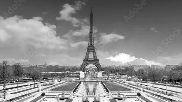 Fototapeta Paris Eiffel Tower and Champ de Mars in Paris