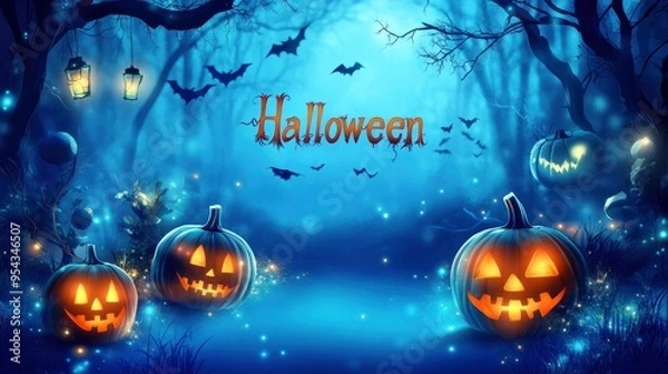 Obraz attractive  view of background with a hallowen theme "Halloween "written on the Background. .