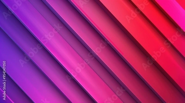 Obraz Vibrant red and purple diagonal striped wallpaper, ideal for adding a bold touch to modern interior design, enhancing spaces with energetic colors and dynamic patterns