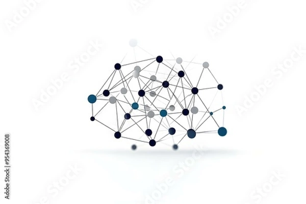 Obraz network knowledge graph, modern clean logo design white background