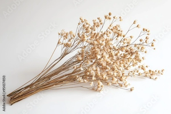 Fototapeta Elegant dried floral background created with Generative AI