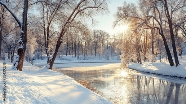 Obraz Cold, sunny winter park