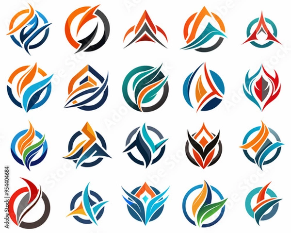 Fototapeta A set of Abstract company logo designs