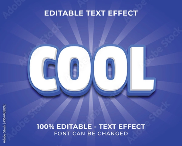Obraz Editable text effect cool 3D text effect with blue background