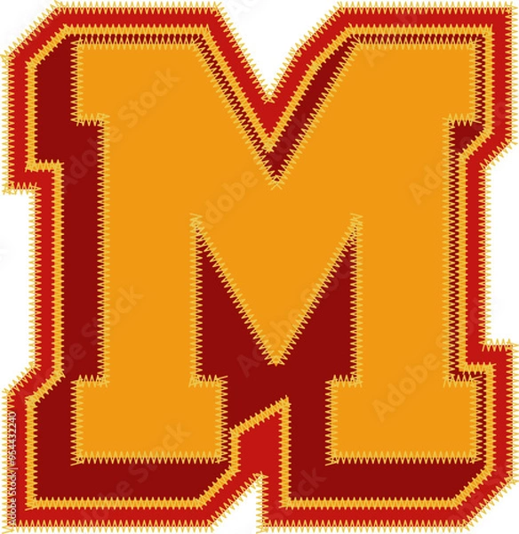 Fototapeta Baseball Patch Letter Alphabet Vector Element M