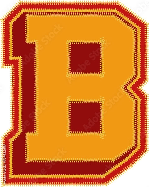 Obraz Baseball Patch Letter Alphabet Vector Element B