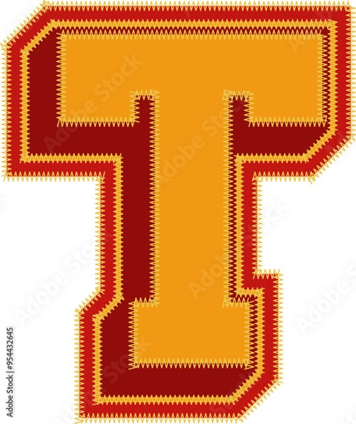 Obraz Baseball Patch Letter Alphabet Vector Element T