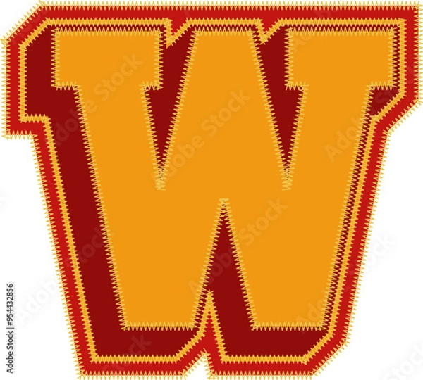 Obraz Baseball Patch Letter Alphabet Vector Element W
