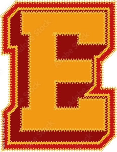 Fototapeta Baseball Patch Letter Alphabet Vector Element E