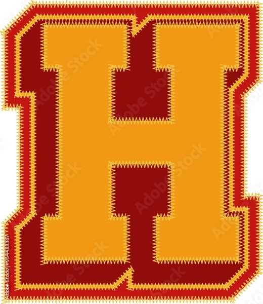 Obraz Baseball Patch Letter Alphabet Vector Element H
