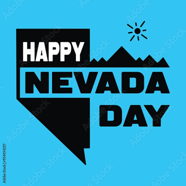 Obraz Happy Nevada Day - Minimalist Graphic Design with Blue Background