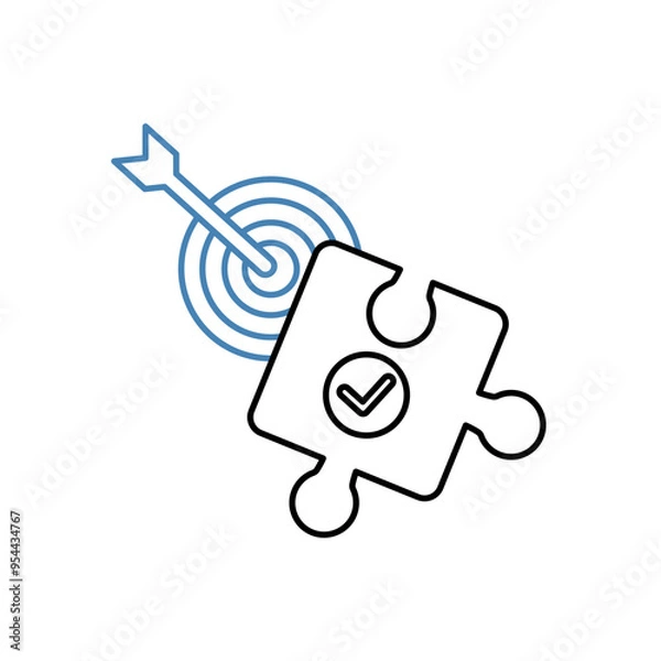Obraz solution concept line icon. Simple element illustration. solution concept outline symbol design.