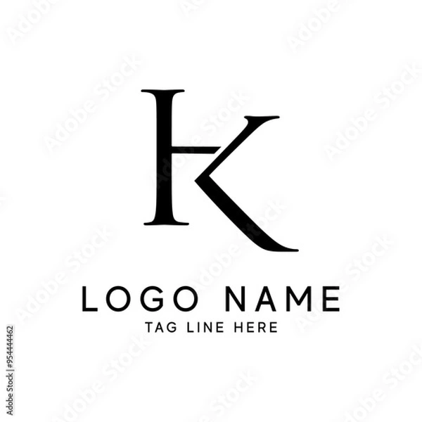 Fototapeta vector initials logo HK modern and luxury design