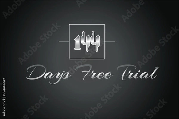 Obraz 144 day free trial banner design. 144 days free banner background
