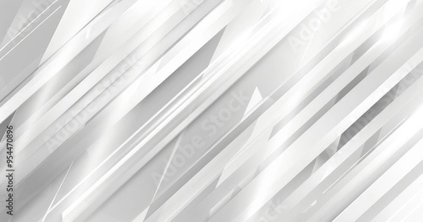 Obraz A sleek, abstract design featuring diagonal lines and gradients in shades of white and gray.