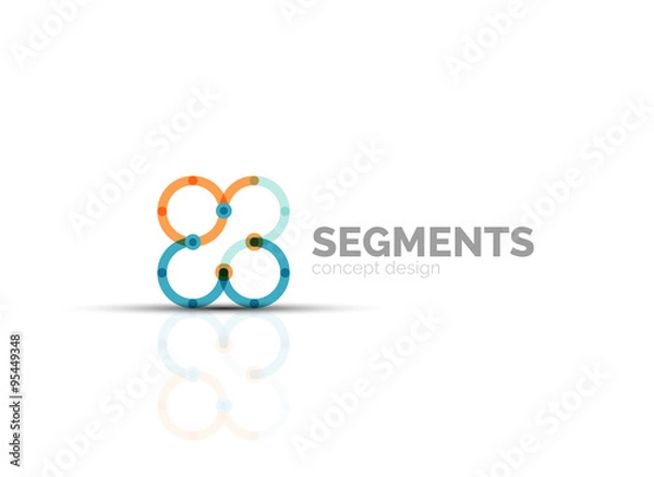 Fototapeta Vector outline minimal abstract geometric logo