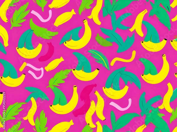 Fototapeta seamless pattern with leaves,Ai generated 
