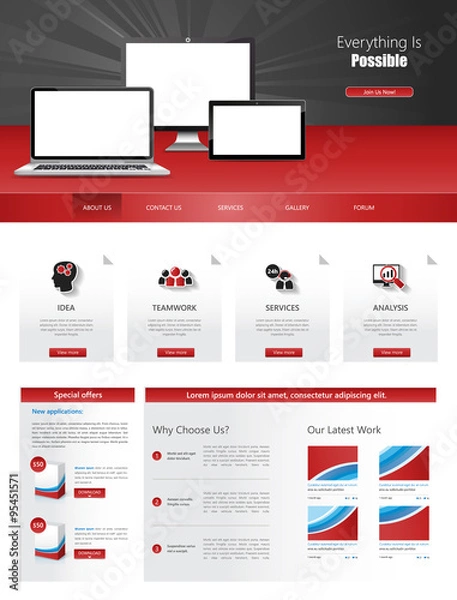 Fototapeta Modern Website Design, Vector Eps 10