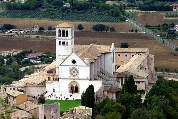 Fototapeta Assisi: panorama della Basilica di San Francesco 1