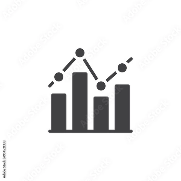 Obraz Financial bar chart vector icon