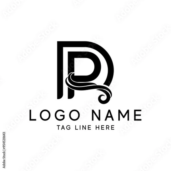 Fototapeta Abstract letter DR RD. minimal logo design template. Vector letter logo.