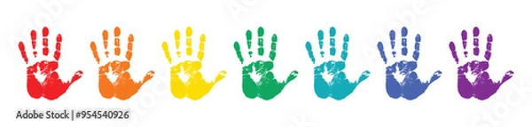 Obraz hand printing colour vector design