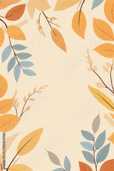 Fototapeta Vector foliage pattern frame