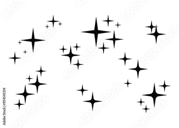 Fototapeta twinkling shining star black vector design