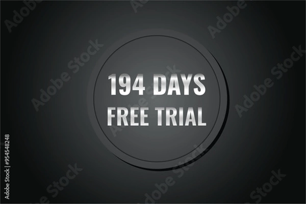 Fototapeta 194 day free trial banner design. 194 days free banner background
