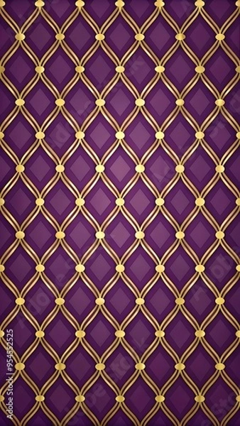 Obraz Elegant Gold Lattice on Royal Purple Pattern