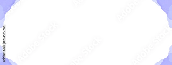 Obraz シンプルな紫色の波線枠