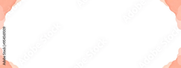 Obraz シンプルなピンク色の波線枠