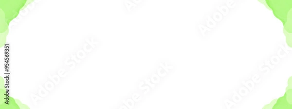 Obraz シンプルな緑色の波線枠