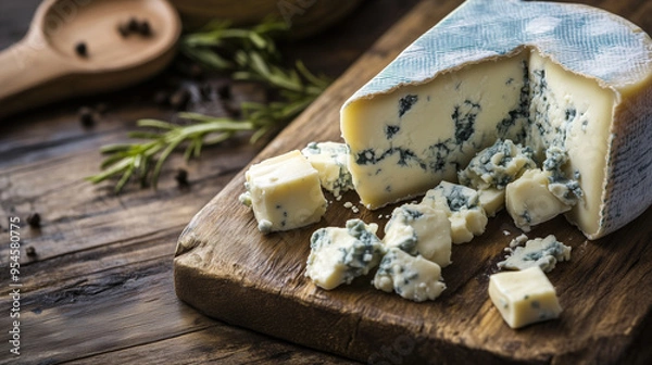 Fototapeta cheese with herbs